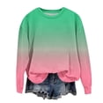 thumbnail image 1 of Atogsazn Toddler Girls Oversized Sweatshirt Kid Casual Gradient Long Sleeve Shirt Fashion Loose Clothes Top Army Green 11-12 Years, 1 of 6