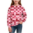 thumbnail image 1 of Atogsazn Toddler Girls Valentine's Day Sweatshirt Kids Fleece Long Sleeve Pullover Sweatshirts Outfit Clothing Hot Pink 1-2 Years Fashion, 1 of 8
