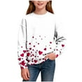 thumbnail image 1 of Atogsazn Toddler Girls Valentine's Day Sweatshirt Kids Fleece Long Sleeve Pullover Sweatshirts Outfit Clothing White 11-12 Years Fashion, 1 of 8