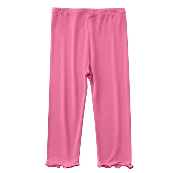 Atogsazn Toddler Pants Toddler Baby Girls Candy Color Solid Color Leggings Casual Kids Tight Pants 6-7 Years Hot Pink