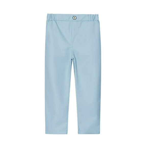 Atogsazn Toddler Pants Toddler Kids Big Boy Fashion Cute Solid Color Stripe Casual School Uniform Suit Pants Trousers 90 Blue