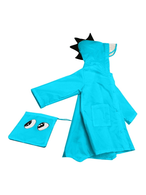 Toddler Rain Jackets Kids Baby Girls Solid Color Rainwear Children Raincoat Waterpoof Rain Hooded Jacket Coat Blue 5-6 Years
