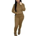 thumbnail image 1 of Atogsazn Two Piece Outfits for Women Jogger Sets Workout Sweat Suits Tracksuit Pants Set Drawstring Athletic Hoodies Brown XXL, 1 of 5