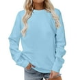 thumbnail image 1 of Atogsazn Women Long Sleeves Casual Shirts Crew Neck Cute Pullover Sweatshirt Lightweight Loose Tunic Tops Sky Blue B XXXL, 1 of 5