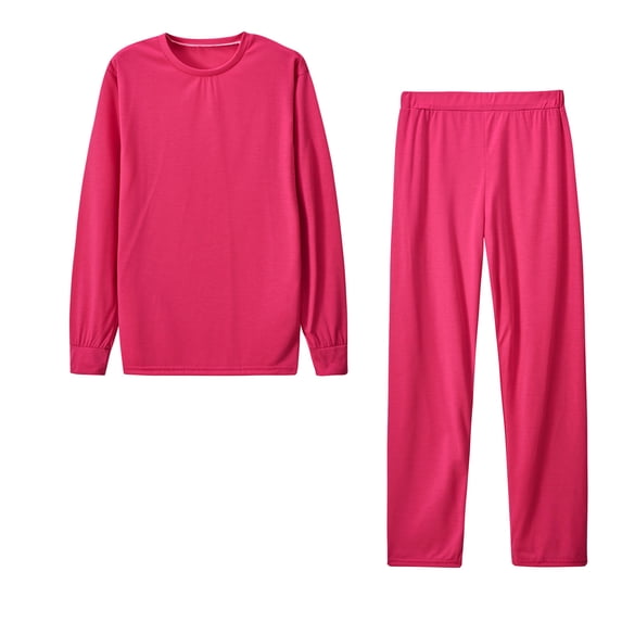 Atogsazn Women Two Piece Outfits Loungewear Matching Set Long Sleeve Sweatshirt and Pant Tracksuit Sport Suit Fall Hot Pink XXL