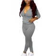 thumbnail image 1 of Atogsazn Women's 2 Piece Workout Sets Casual Solid Color Sports Suit Long Sleeve Sweatshirt and Sweatpants Set Tracksuit Gray M, 1 of 8