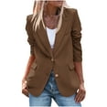 thumbnail image 1 of Atogsazn Women's Business Casual Blazers Long Sleeve Notch Lapel Trendy Work Office Blazer Jackets Outerwear 2025 Fall Fashion Brown XL, 1 of 9