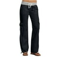 thumbnail image 1 of Atogsazn Women's Cargo Pants Casual Jogger Elastic Waist Pants Athletic Lightweight Wide Leg Pants Navy XL, 1 of 9