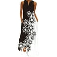 thumbnail image 1 of Atogsazn Women's Dress 2025 Sleeveless Vintage Floral Printed Maxi Dress Party Evening Long Dress White L, 1 of 9