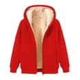 thumbnail image 1 of Atogsazn Women's Fleece Lined Hoodies Full Zip Hoodie Long Sleeve Sweatshirt Sherpa Winter Clothing Tops 01-Red S Fashion, 1 of 5