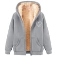 thumbnail image 1 of Atogsazn Women's Fleece Lined Hoodies Full Zip Hoodie Long Sleeve Sweatshirt Sherpa Winter Clothing Tops 04-Gray XXL Fashion, 1 of 5