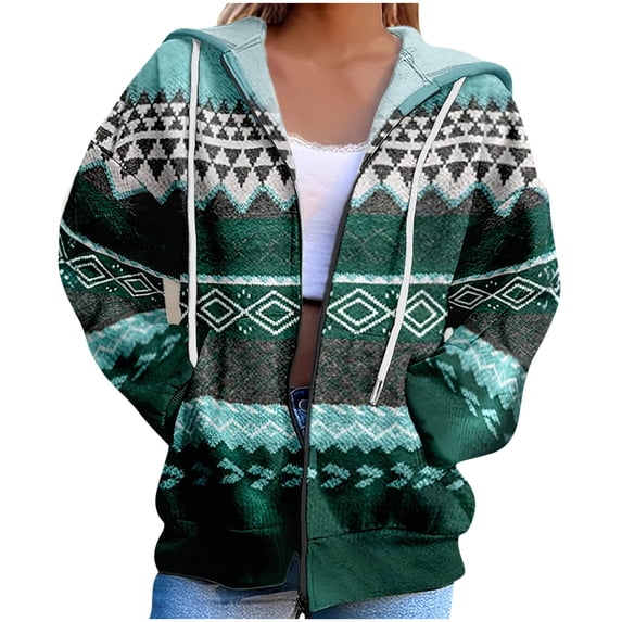 Atogsazn Women's Full Zip Fleece Sweatshirt Casual Long Sleeve Oversized Jacket Fall Winter Tops Outerwear Green XL Fashion