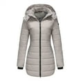 thumbnail image 1 of Atogsazn Women's Full Zip Hooded Puffer Jacket Casual Long Sleeve Coat Lightweight Solid Color Outerwear Gray M, 1 of 6