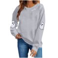 thumbnail image 1 of Atogsazn Women's Halloween Sweatshirt Casual Crew Neck Long Sleeve Pullover Sweater Loose Fall Winter Tops Gray XL Fashion, 1 of 7