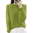 thumbnail image 1 of Atogsazn Women's Knitted Cotton Sweater Casual Loose Fit Long Sleeve Pullover Sweaters Fall Winter Tops Green S Fashion, 1 of 8