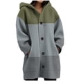 thumbnail image 1 of Atogsazn Women's Knitted Long Sweater Buttong Down Fleece Cardigan Long Sleeve Hooded Sweaters Colorblock Tops Green L Fashion, 1 of 5