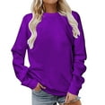 thumbnail image 1 of Atogsazn Women's Long Sleeve Sweatshirt Casual Crewneck Pullover Sweatshirts Basic Tops Clothing Outfit Purple XXXXXL Fashion, 1 of 5