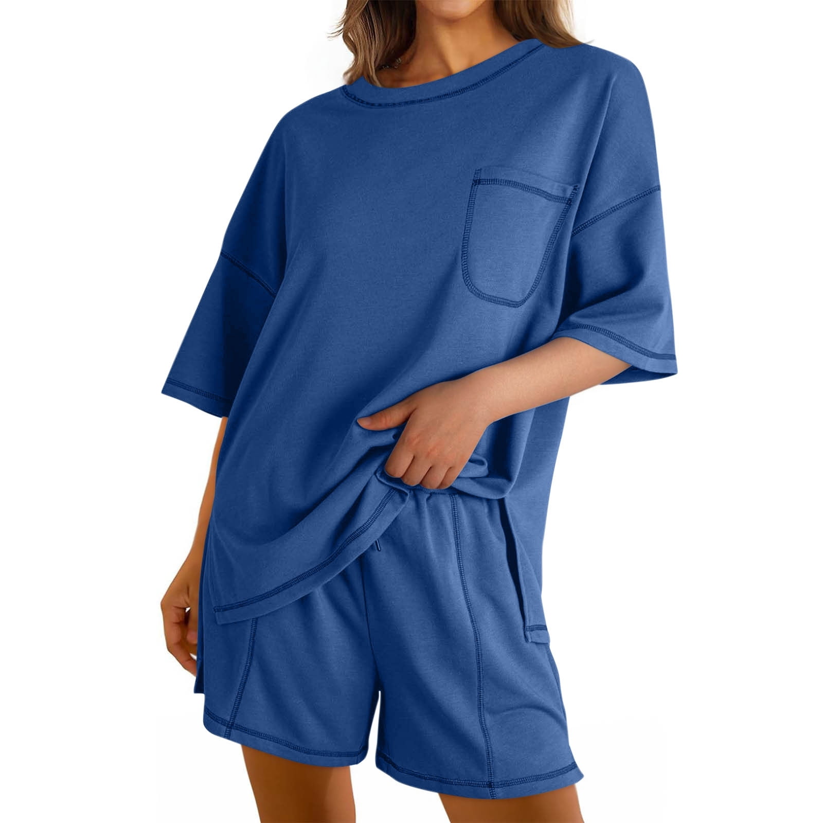 Two-Piece Oversized Tee and Leggings Set - Buzzing Blooms main image 1