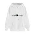thumbnail image 1 of Atogsazn Women's Oversized Hoodies Casual Heart Print Long Sleeve Pullover Hoodie Sweatshirt Tops Fall Winter Clothes 14-White XXL, 1 of 6
