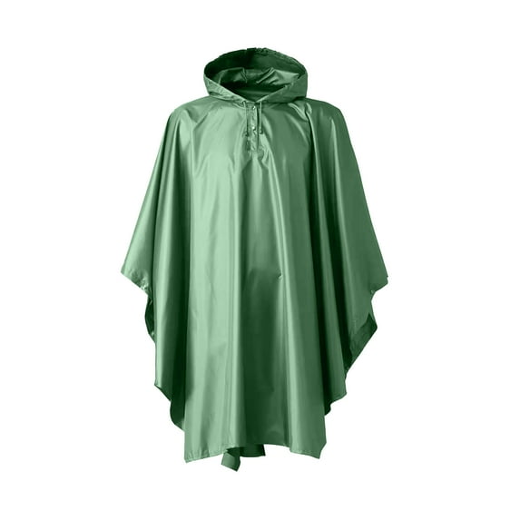 Atogsazn Women's Rain Jacket Waterproof 3/4 Sleeve Poncho Rain Coats Windbreaker Outwear with Hooded Outdoor Trench Coat 02-Green XXL
