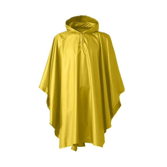 Atogsazn Women's Rain Jacket Waterproof 3/4 Sleeve Poncho Rain Coats Windbreaker Outwear with Hooded Outdoor Trench Coat 02-Yellow XXL