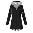 thumbnail image 1 of Atogsazn Women's Rain Jackets Casual Zip Up Windbreaker Long Sleeve Hooded Jacket Lightweight Raincoat Fashion Outerwear 03-Black XXL on Clearance, 1 of 4