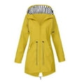 thumbnail image 1 of Atogsazn Women's Rain Jackets Casual Zip Up Windbreaker Long Sleeve Hooded Jacket Lightweight Raincoat Fashion Outerwear 05-Yellow XL, 1 of 4