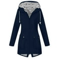 thumbnail image 1 of Atogsazn Women's Rain Jackets Casual Zip Up Windbreaker Long Sleeve Hooded Jacket Lightweight Raincoat Fashion Outerwear 01-Dark Blue XXL, 1 of 5