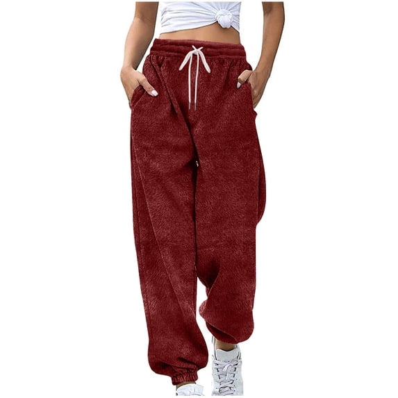 Dark Wine Women’s Fleece Flared Sweatpants – Bootcut Style Warm Winter Pants India