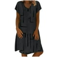 thumbnail image 1 of Atogsazn Women's Summer Casual T-Shirt Dresses Solid Color V-Neck Short Sleeves Loose Dress Plus Size Summer Dresses Gray S, 1 of 6
