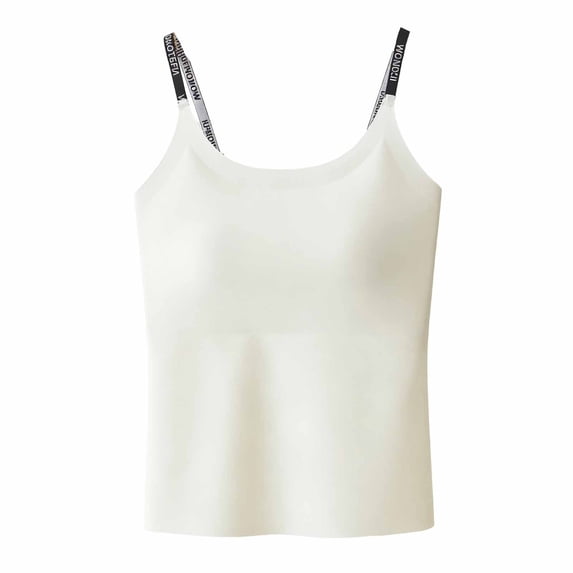 Atogsazn Women's Summer Tank Tops Athletic Adjustable Vest for Women Sleeveless Camisole Basic Tunic Tops Outfit 01-White XXXL Fashion