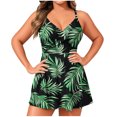thumbnail image 1 of Atogsazn Women's Swimdress One Piece Swimsuit V Neck Skirts Swim Dress Tummy Control Bathing Suit Swimwear Green M, 1 of 5