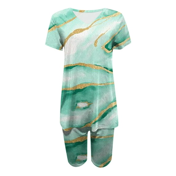 Atogsazn Women's Two Piece Workout Sets Summer Outfits Loungewear Tracksuits Short Sleeve T Shirts and Biker Shorts Matching Set Mint Green XL