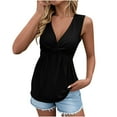 thumbnail image 1 of Atogsazn Women's V Neck Tank Tops Summer Sleeveless Shirts Tunic Flowy Tops Outfit Clothes Fashion 01-Black S, 1 of 8