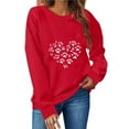 thumbnail image 1 of Atogsazn Women's Valentine's Day Sweatshirts Casual Long Sleeve Hearts Pullover Sweatshirt Fall Tops Clothing 02-Red L Fashion, 1 of 6