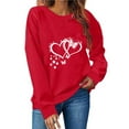 thumbnail image 1 of Atogsazn Women's Valentine's Day Sweatshirts Casual Long Sleeve Hearts Pullover Sweatshirt Fall Tops Clothing 07-Red M Fashion, 1 of 6