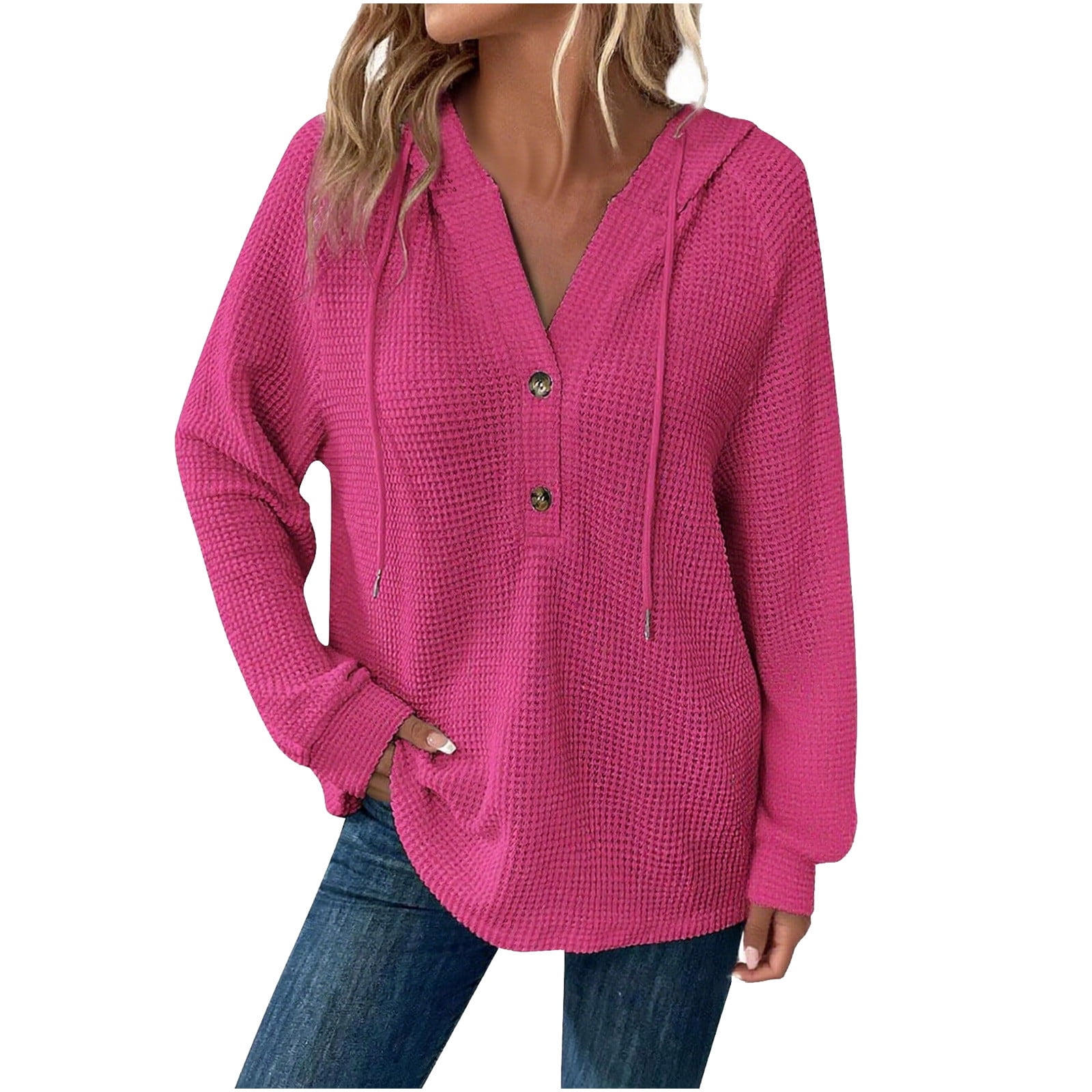 Waffle Pink Pattern Print Women's Sweatshirt