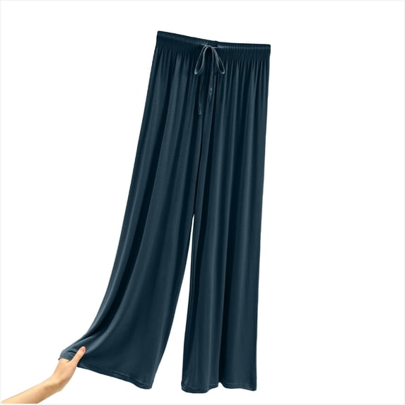 Atogsazn Women's Wide Leg Pajamas Pant Casual Loose Fit Lightweight Pjs Pants Loungwear Trousers Homewear 01-Army Green L Fashion