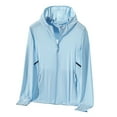 thumbnail image 1 of Atogsazn Women's Windbreaker Jacket Casual Zipper Long Sleeve Hoode Jackets Spring Summer Top for Women Light Blue M, 1 of 4