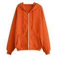 thumbnail image 1 of Atogsazn Women's Zip Up Jacket Oversized Sweatshirt Colorblock Fall Jackets Hooded Outfit Clothes with Pocket 02-Orange XXL Fashion, 1 of 3
