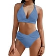 thumbnail image 1 of Atogsazn Womens 2 Piece Bikini Set Summer Casual Swimsuit Beach Bathing Suit Swimwear Fashion Clothes 03-Light Blue S, 1 of 7