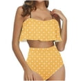 thumbnail image 1 of Atogsazn Womens 2025 Tankini Swimsuit Tummy Control Flowy Swimwear Two Piece Bathing Suits Ruffled Swim Tank Top with Boyshorts Yellow S, 1 of 6