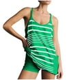 thumbnail image 1 of Atogsazn Womens Athletic Dress Built in Shorts V-Neck Sleeveless Stripe Camis Tops And Shorts Sets Summer Casual T-Shirt Dresses Sets Green S on Clearance, 1 of 7