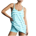 thumbnail image 1 of Atogsazn Womens Athletic Dress Built in Shorts V-Neck Sleeveless Stripe Camis Tops And Shorts Sets Summer Casual T-Shirt Dresses Sets Sky Blue S on Clearance, 1 of 7