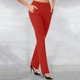 thumbnail image 1 of Atogsazn Womens Casual Yoga Pants Straight-Leg Dress Pants High Waist Workout Pants with Pockets Red L, 1 of 5