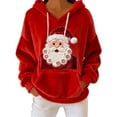 thumbnail image 1 of Atogsazn Womens Christmas Hoodies Santa Flannel Fleece Long Sleeve Hooded Sweatshirt Pullover Winter Fuzzy Clothes Tops 02-Red XXL Fashion, 1 of 7