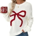 thumbnail image 1 of Atogsazn Womens Christmas Knitted Sweater Casual Long Sleeve Pullover Sweaters Fall Loose Fit Tops Clothing Beige XXL Fashion, 1 of 9