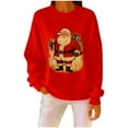 thumbnail image 1 of Atogsazn Womens Christmas Sweatshirt Retro Santa Claus Graphic Pullover Shirt Loose Fit Fall Tops Clothes 07-Red M Fashion, 1 of 6