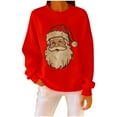 thumbnail image 1 of Atogsazn Womens Christmas Sweatshirt Retro Santa Claus Graphic Pullover Shirt Loose Fit Fall Tops Clothes 09-Red S Fashion, 1 of 6