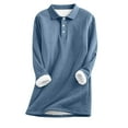 thumbnail image 1 of Atogsazn Womens Fleece Lined Sweatshirt Casual Pullover Long Sleeve Sweater Fall Winter Clothing Tops Outfit Blue S Fashion, 1 of 5
